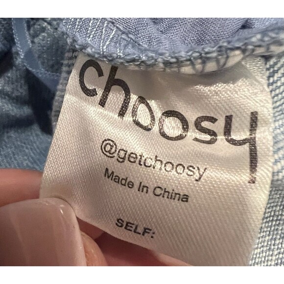 Choosy Ludlow Paper bag Blue Cotton Denim Jeans Size 2 - Picture 6 of 7